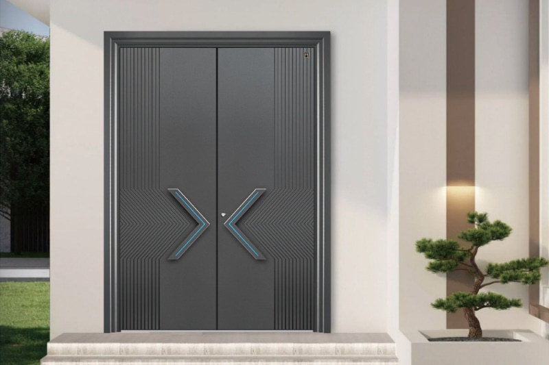 Robust metal entry door built for harsh weather exposure