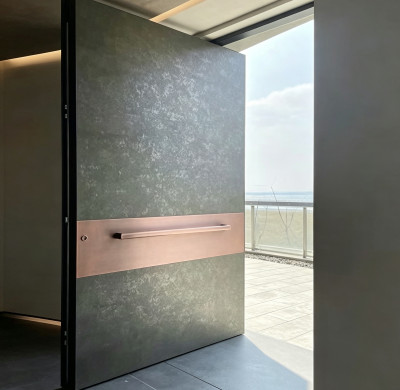 P-103Aluminum Pivot Doors | Flame Retardant | Customized Size | Luxury Villa Entry