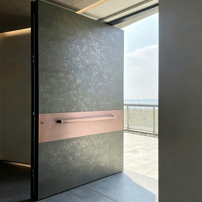 P-103Aluminum Pivot Doors | Flame Retardant | Customized Size | Luxury Villa Entry