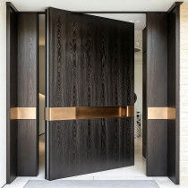 P-099Aluminum Pivot Doors | Flame Retardant | Customized Size | Luxury Villa Entry