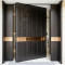 P-099 Polar Black Wood Grain Pivot Door | 4mm Plate | Custom Size