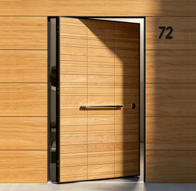 P-103Aluminum Pivot Doors | Flame Retardant | Customized Size | Luxury Villa Entry
