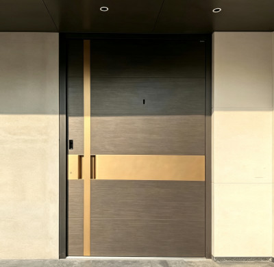 P-108 Aluminum Pivot Doors | Flame Retardant | Customized Size | Luxury Villa Entry
