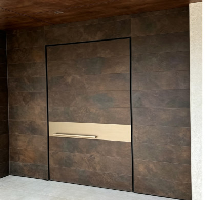 P-111 Aluminum Pivot Doors | Flame Retardant | Customized Size | Luxury Villa Entry