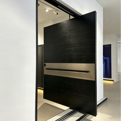 P-114  Aluminum pivot doors | Flame Retardant | Customized Size | Luxury Villa Entry
