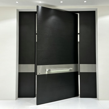 P-117  Aluminum Pivot Doors | Flame Retardant | Customized Size | Luxury Villa Entry