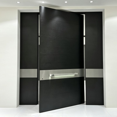 P-117  Aluminum pivot doors | Flame Retardant | Customized Size | Luxury Villa Entry