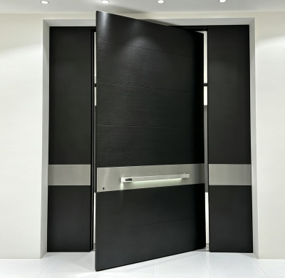 P-117 Aluminum Pivot Doors | Flame Retardant | Customized Size | Luxury Villa Entry