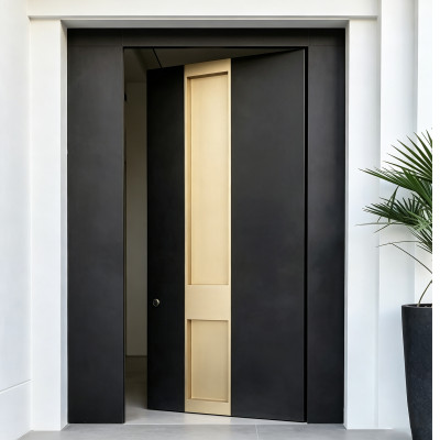 P-118  Aluminum pivot doors | Flame Retardant | Customized Size | Luxury Villa Entry