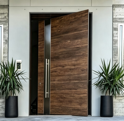P-120  Aluminum Pivot Doors | Flame Retardant | Customized Size | Luxury Villa Entry