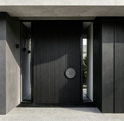 P-035  Aluminum pivot doors with glass  | Flame Retardant | Customized Size | Luxury Villa Entry