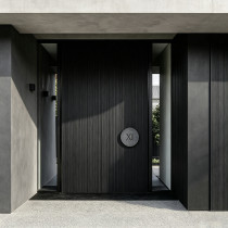 P-035 Polar Black Wood Grain Glass Door | 6mm Plate | Custom Size