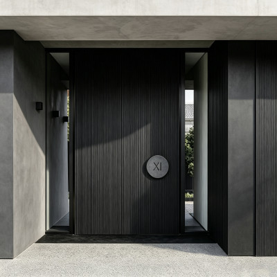 P-035  Aluminum pivot doors with glass  | Flame Retardant | Customized Size | Luxury Villa Entry