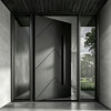 P-164 Polar Black Wood Grain Glass Door | 6mm Plate | Custom Size