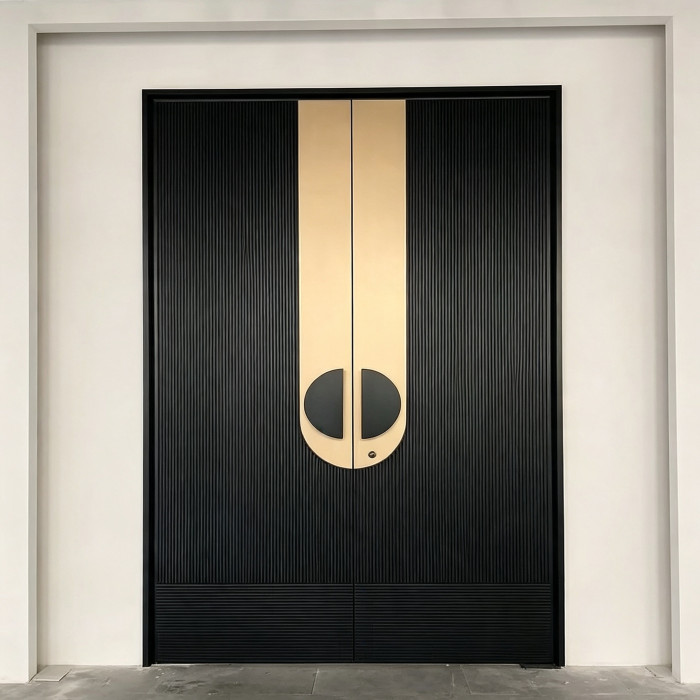 S-012 Aluminum Double Door | Flame Retardant | Customized Size | Luxury Villa Entry