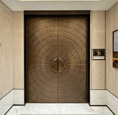 S-011 Aluminum Double Door | Flame Retardant | Customized Size | Luxury Villa Entry