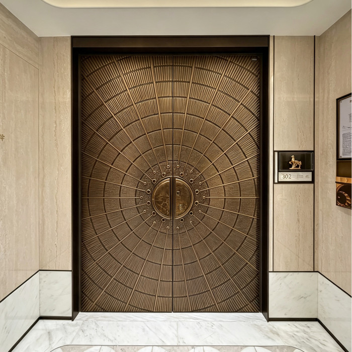 S-011 Aluminum Double Door | Flame Retardant | Customized Size | Luxury Villa Entry