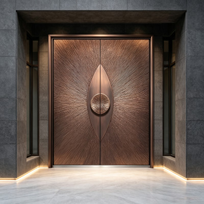S-006 Aluminum Double Door | Flame Retardant | Customized Size | Luxury Villa Entry