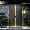 Z-002 Aluminum Unequal Double Doors | Flame Retardant | Customized Size | Luxury Villa Entry
