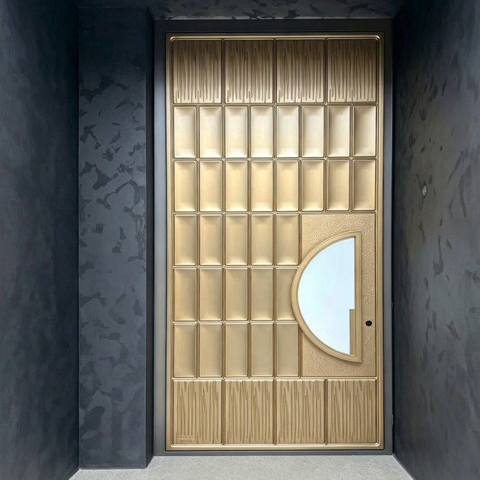 D-001 Aluminum single doors | Flame Retardant | Customized Size | Luxury Villa Entry