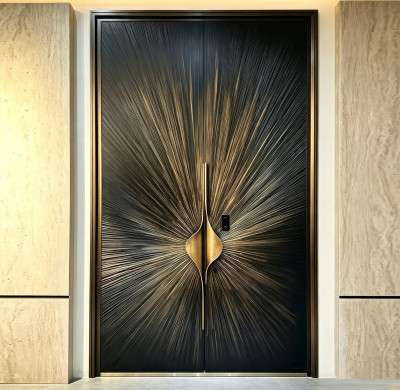 S-001Aluminum Double Door | Flame Retardant | Customized Size | Luxury Villa Entry