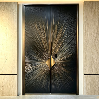 S-001Aluminum Double Door | Flame Retardant | Customized Size | Luxury Villa Entry