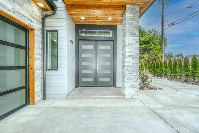 Modern house entrance door with clean architectural lines