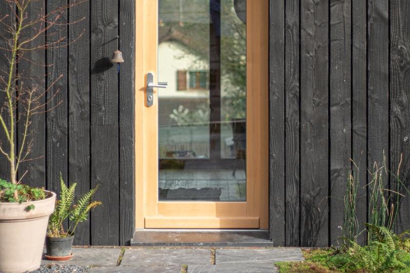Framed glass window panel showing laminated glazing construction