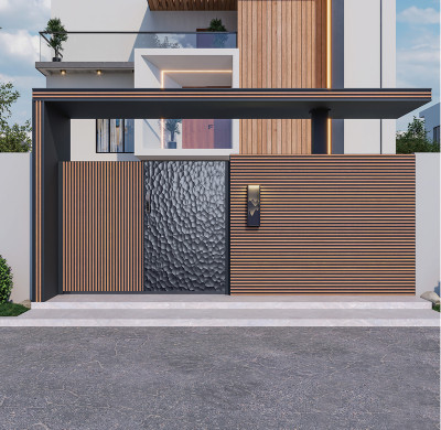 G-002 Aluminum gate | Automatic hinged gate|Customized Size | Luxury Villa Garden