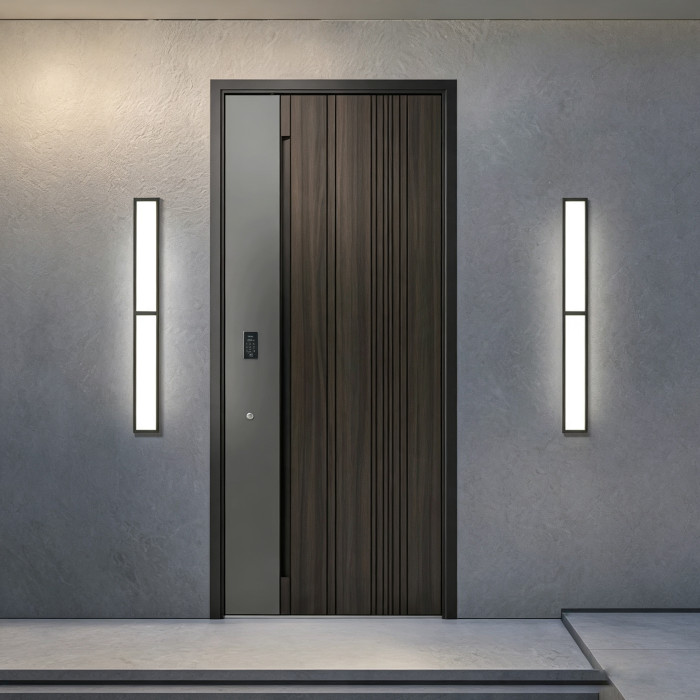 D-002 Aluminum Single Doors | Flame Retardant | Customized Size | Luxury Villa Entry