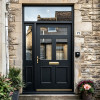 Q-001  Aluminum  doors with glass  | Flame Retardant | Customized Size | Luxury Villa Entry