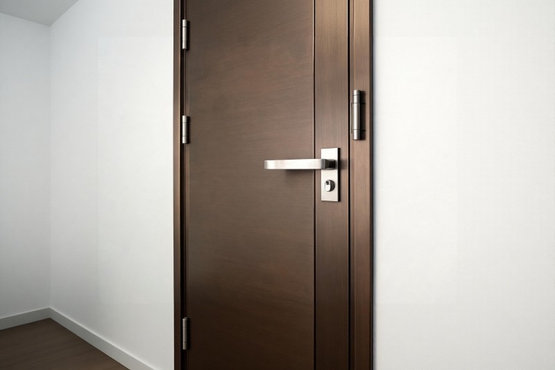 Metallic entry door detail