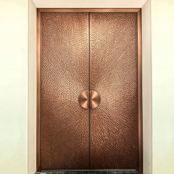S-014 Gold Aluminum Double Door | 10mm Plate | Custom Size | Mansion