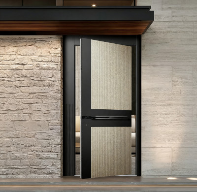 Z-011 Aluminum Unequal Double Doors | Flame Retardant | Customized Size | Luxury Villa Entry