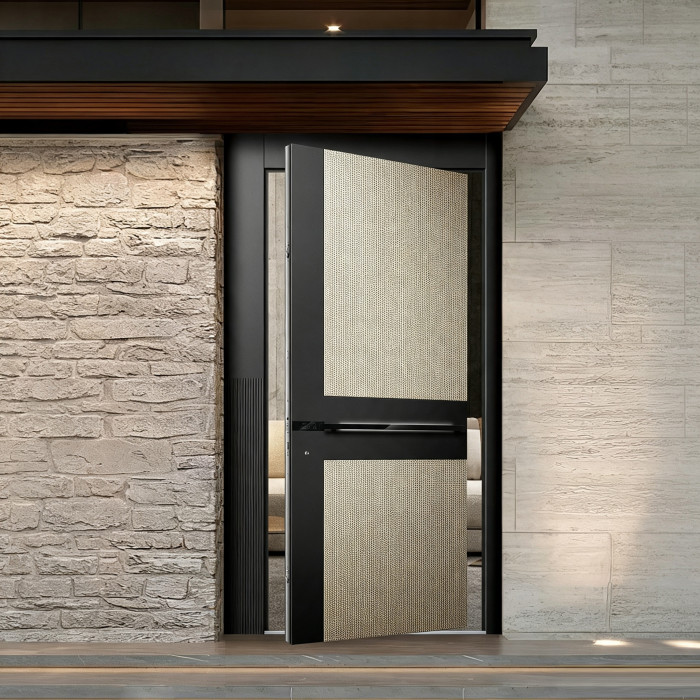 Z-011 Aluminum Unequal Double Doors | Flame Retardant | Customized Size | Luxury Villa Entry