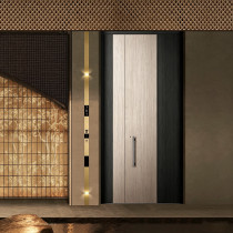 Z-016 Aluminum Unequal Double Doors | Flame Retardant | Customized Size | Luxury Villa Entry