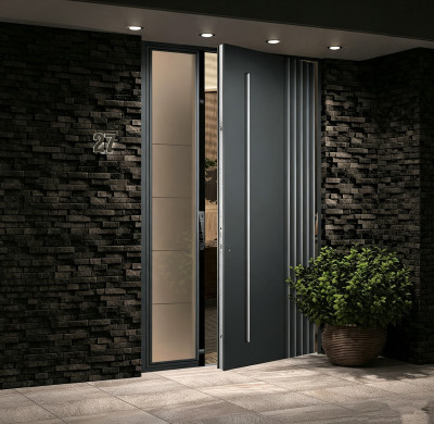 Z-022 Aluminum Unequal Double Doors | Flame Retardant | Customized Size | Luxury Villa Entry