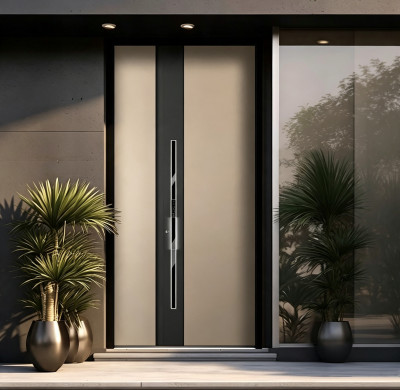 Z-025 Aluminum Unequal Double Doors | Flame Retardant | Customized Size | Luxury Villa Entry