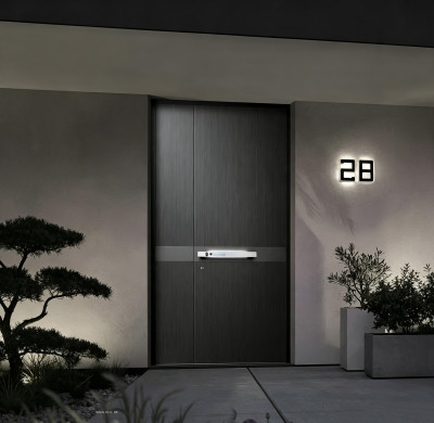 Z-027 Aluminum Unequal Double Doors | Flame Retardant | Customized Size | Luxury Villa Entry