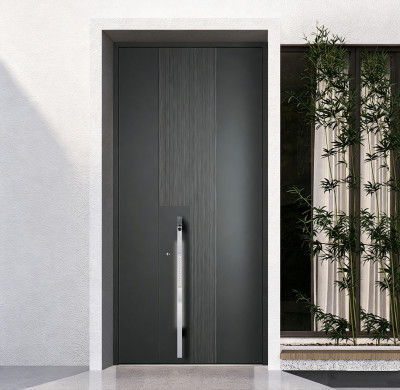 Z-028 Aluminum Unequal Double Doors | Flame Retardant | Customized Size | Luxury Villa Entry