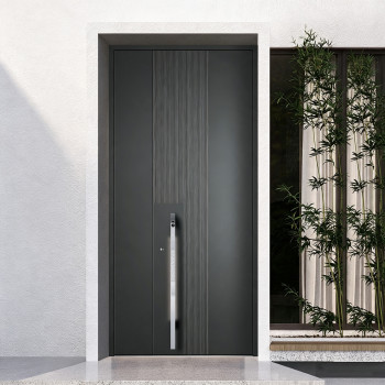 Z-028 Aluminum Unequal Double Doors | Flame Retardant | Customized Size | Luxury Villa Entry