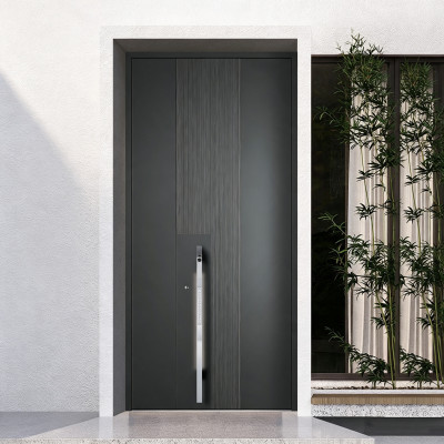 Z-028 Aluminum Unequal Double Doors | Flame Retardant | Customized Size | Luxury Villa Entry