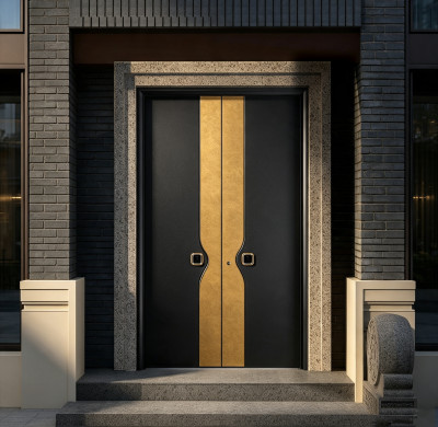 S-013 Aluminum Double Door | Flame Retardant | Customized Size | Luxury Villa Entry