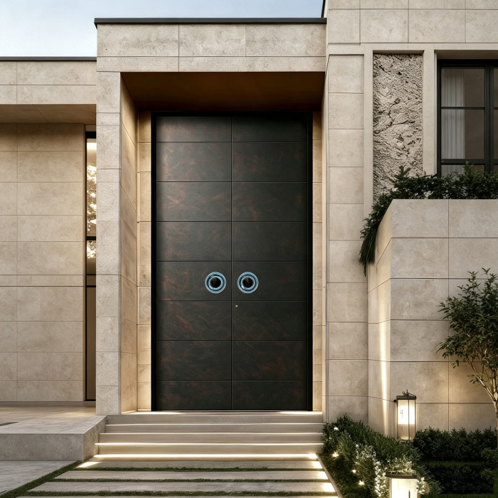 S-019 Aluminum Double Door | Flame Retardant | Customized Size | Luxury Villa Entry