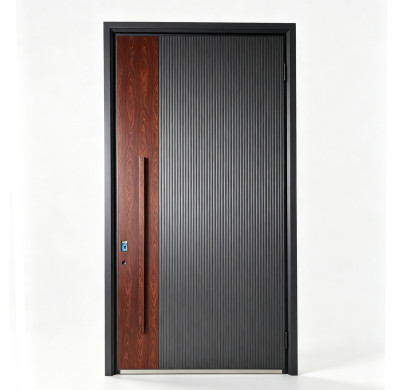 D-004 Aluminum Single Doors | Flame Retardant | Customized Size | Luxury Villa Entry