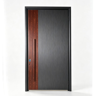 D-004 Aluminum Single Doors | Flame Retardant | Customized Size | Luxury Villa Entry