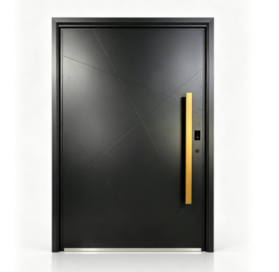 D-005 Aluminum Single Doors | Flame Retardant | Customized Size | Luxury Villa Entry
