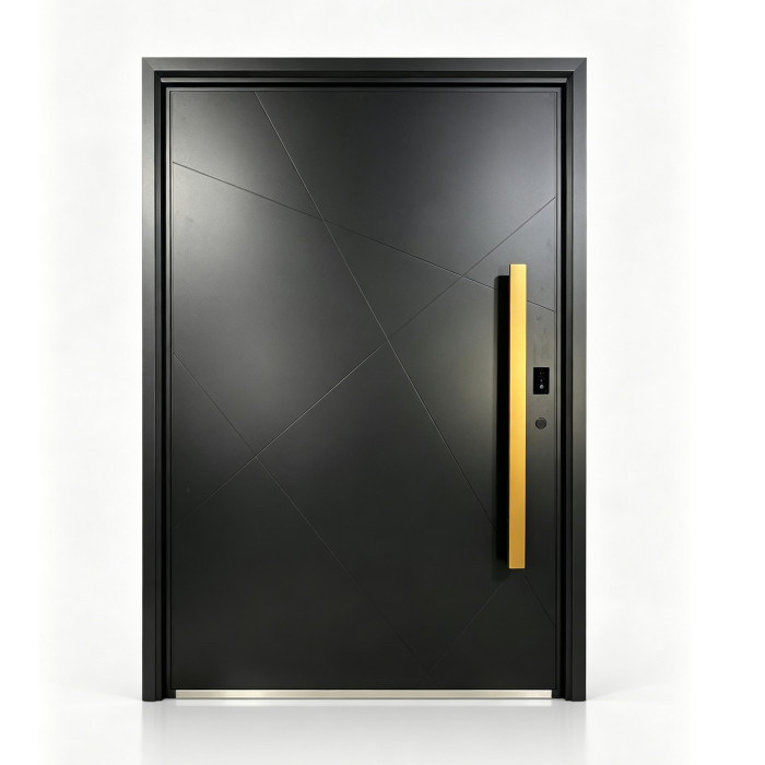 D-005 Aluminum Single Doors | Flame Retardant | Customized Size | Luxury Villa Entry
