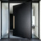 P-064 Polar Black Aluminum Glass Door | 4mm Plate | Custom Size | Villa