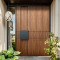 P-074 Polar Black Wood Grain Glass Door | 8mm Plate | Custom Size